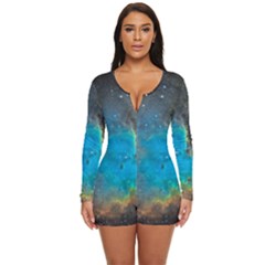 Pacman Nebula (ngc281) Long Sleeve Boyleg Swimsuit by idjy