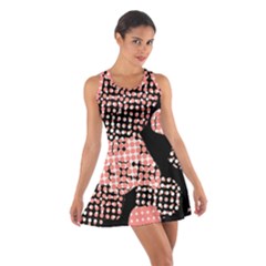 Abstrait Effet Formes Noir/rose Cotton Racerback Dress by kcreatif