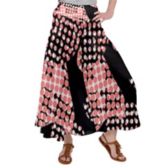 Abstrait Effet Formes Noir/rose Satin Palazzo Pants by kcreatif