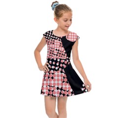 Abstrait Effet Formes Noir/rose Kids  Cap Sleeve Dress by kcreatif