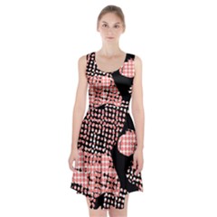 Abstrait Effet Formes Noir/rose Racerback Midi Dress by kcreatif