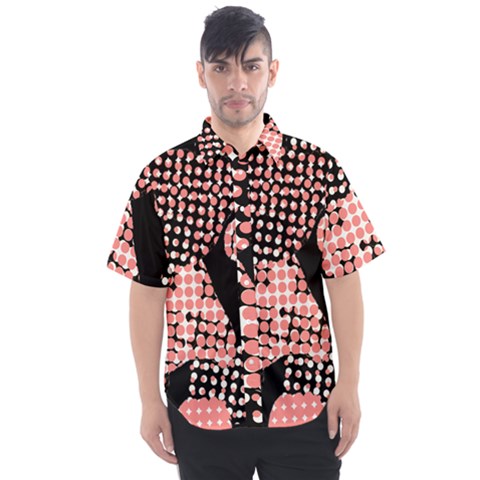 Abstrait Effet Formes Noir/rose Men s Short Sleeve Shirt by kcreatif