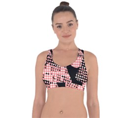 Abstrait Effet Formes Noir/rose Cross String Back Sports Bra by kcreatif