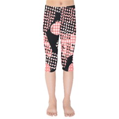 Abstrait Effet Formes Noir/rose Kids  Capri Leggings  by kcreatif