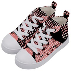 Abstrait Effet Formes Noir/rose Kids  Mid-top Canvas Sneakers by kcreatif