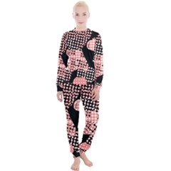 Abstrait Effet Formes Noir/rose Women s Lounge Set by kcreatif