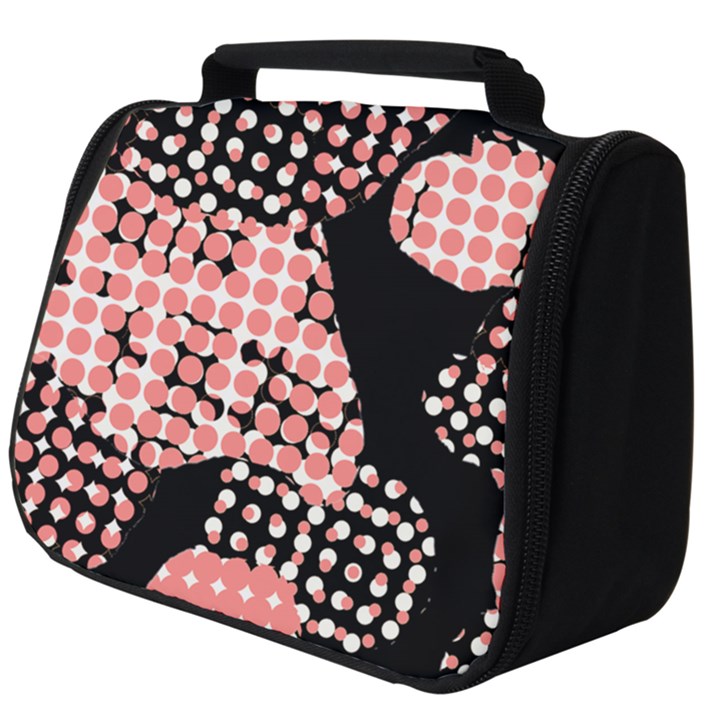 Abstrait Effet Formes Noir/Rose Full Print Travel Pouch (Big)