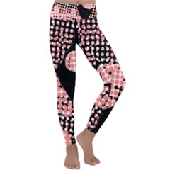 Abstrait Effet Formes Noir/rose Kids  Lightweight Velour Classic Yoga Leggings by kcreatif