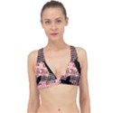 Abstrait Effet Formes Noir/Rose Classic Banded Bikini Top View1