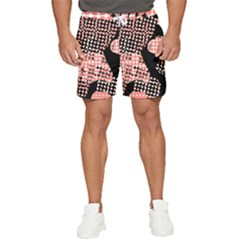 Abstrait Effet Formes Noir/rose Men s Runner Shorts by kcreatif