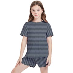 Chevron Colors Blanc/noir Kids  Tee And Sports Shorts Set by kcreatif