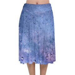 Gouttes D eau Galaxy Velvet Flared Midi Skirt by kcreatif