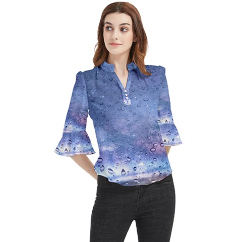 Gouttes D eau Galaxy Loose Horn Sleeve Chiffon Blouse by kcreatif