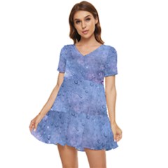 Gouttes D eau Galaxy Tiered Short Sleeve Babydoll Dress