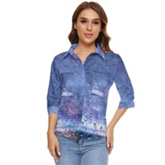 Gouttes D eau Galaxy Women s Quarter Sleeve Pocket Shirt