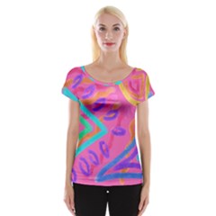 Original Abstract Art To Wear Cap Sleeve Top