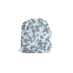 Camouflageblancbleu Drawstring Pouch (small) by kcreatif