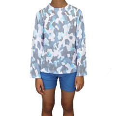 Camouflageblancbleu Kids  Long Sleeve Swimwear by kcreatif