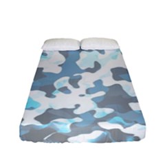 Camouflageblancbleu Fitted Sheet (full/ Double Size) by kcreatif