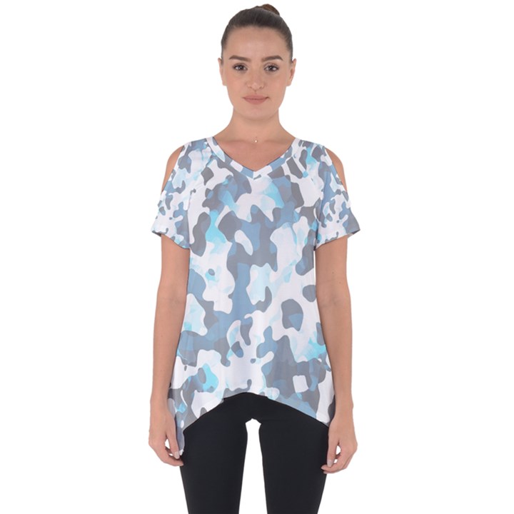 Camouflageblancbleu Cut Out Side Drop Tee