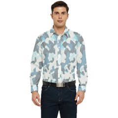 Camouflageblancbleu Men s Long Sleeve  Shirt