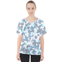 Camouflageblancbleu V-neck Dolman Drape Top by kcreatif