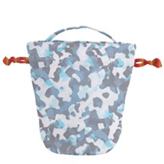 Camouflageblancbleu Drawstring Bucket Bag by kcreatif