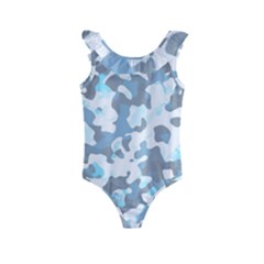 Camouflageblancbleu Kids  Frill Swimsuit by kcreatif