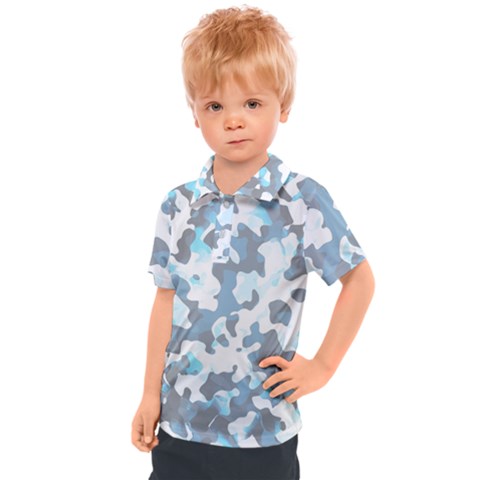 Camouflageblancbleu Kids  Polo Tee by kcreatif