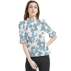 Camouflageblancbleu Frill Neck Blouse