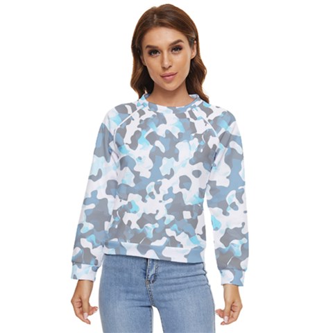 Camouflageblancbleu Women s Long Sleeve Raglan Tee by kcreatif