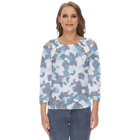 Camouflageblancbleu Cut Out Wide Sleeve Top by kcreatif