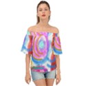 Summer Abstract Art Short Sleeve Off the Shoulder Top View1