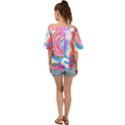 Summer Abstract Art Short Sleeve Off the Shoulder Top View2