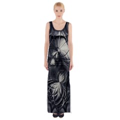 Charcoal Faker Thigh Split Maxi Dress by MRNStudios