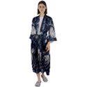 Charcoal Faker Maxi Satin Kimono View1