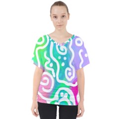 Colorful Abstract Wearable Art Dolman Sleeve Top by Arttowear