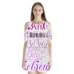 3cl3ctix Wordart Shoulder Cutout Velvet One Piece