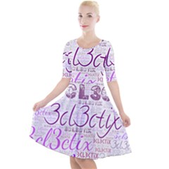 3cl3ctix Wordart Quarter Sleeve A-line Dress