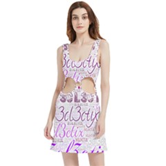 3cl3ctix Wordart Velvet Cutout Dress