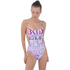 3cl3ctix Wordart Tie Strap One Piece Swimsuit by 3cl3ctix