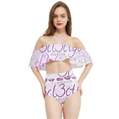 3cl3ctix Wordart Halter Flowy Bikini Set 