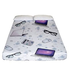 Computer Work Fitted Sheet (queen Size) by SychEva