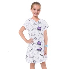 Computer Work Kids  Drop Waist Dress by SychEva