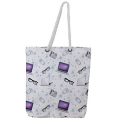 Computer Work Full Print Rope Handle Tote (large) by SychEva