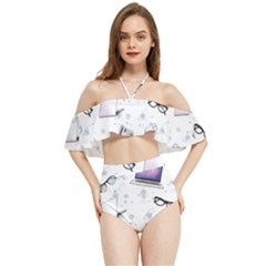 Computer Work Halter Flowy Bikini Set  by SychEva