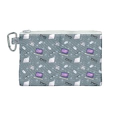 Office Works Canvas Cosmetic Bag (medium) by SychEva