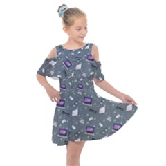 Office Works Kids  Shoulder Cutout Chiffon Dress by SychEva