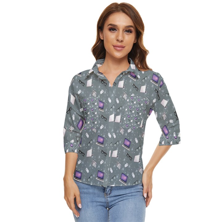 Office Works Women s Quarter Sleeve Pocket Shirt