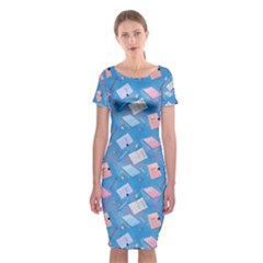 Notepads Pens And Pencils Classic Short Sleeve Midi Dress